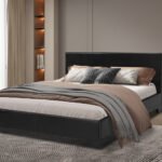 PROMO - Bed 'Roma' 160x200 met lattenbodem PU Zwart (2c)